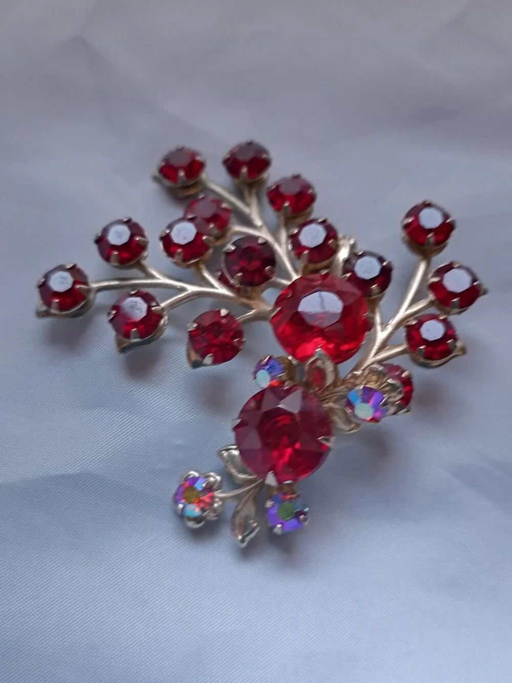 Red Rhinestone Brooch